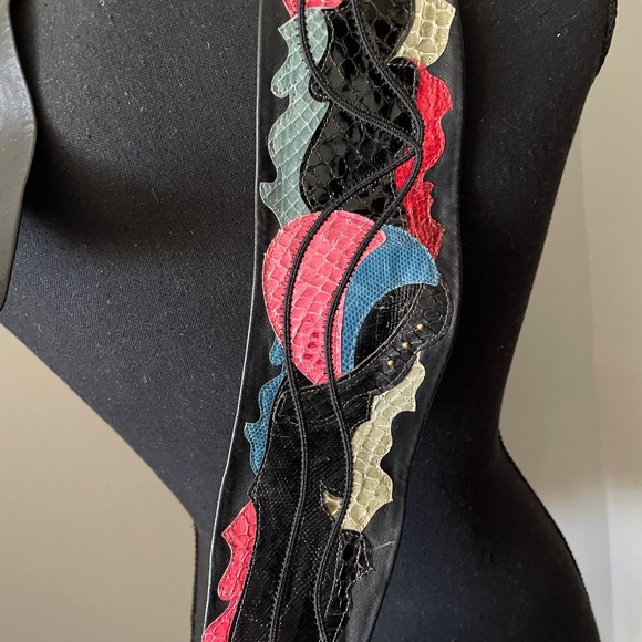 Vintage Custom Made Colorful Leather Belt - One-Of-A-Kind